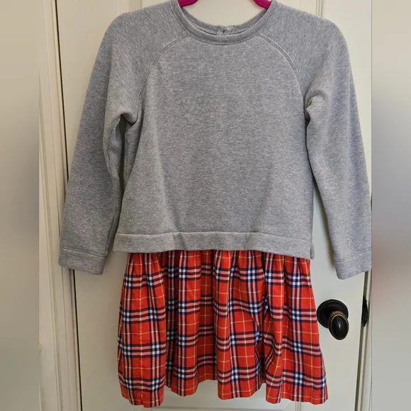 Burberry Gray and Red Plaid Kids Formal Dress